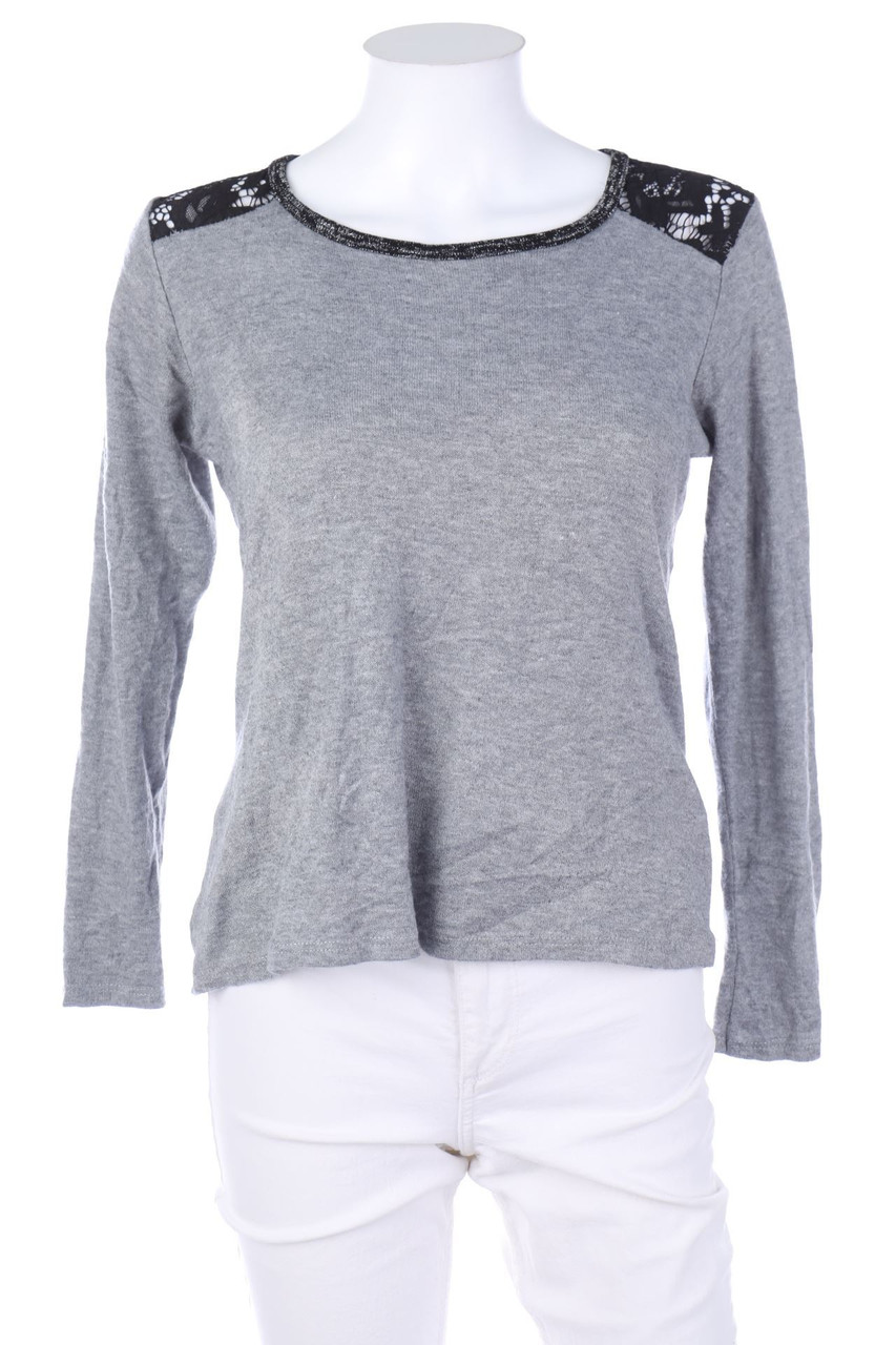 TODAY - Longsleeve-Shirt mit Spitze - M