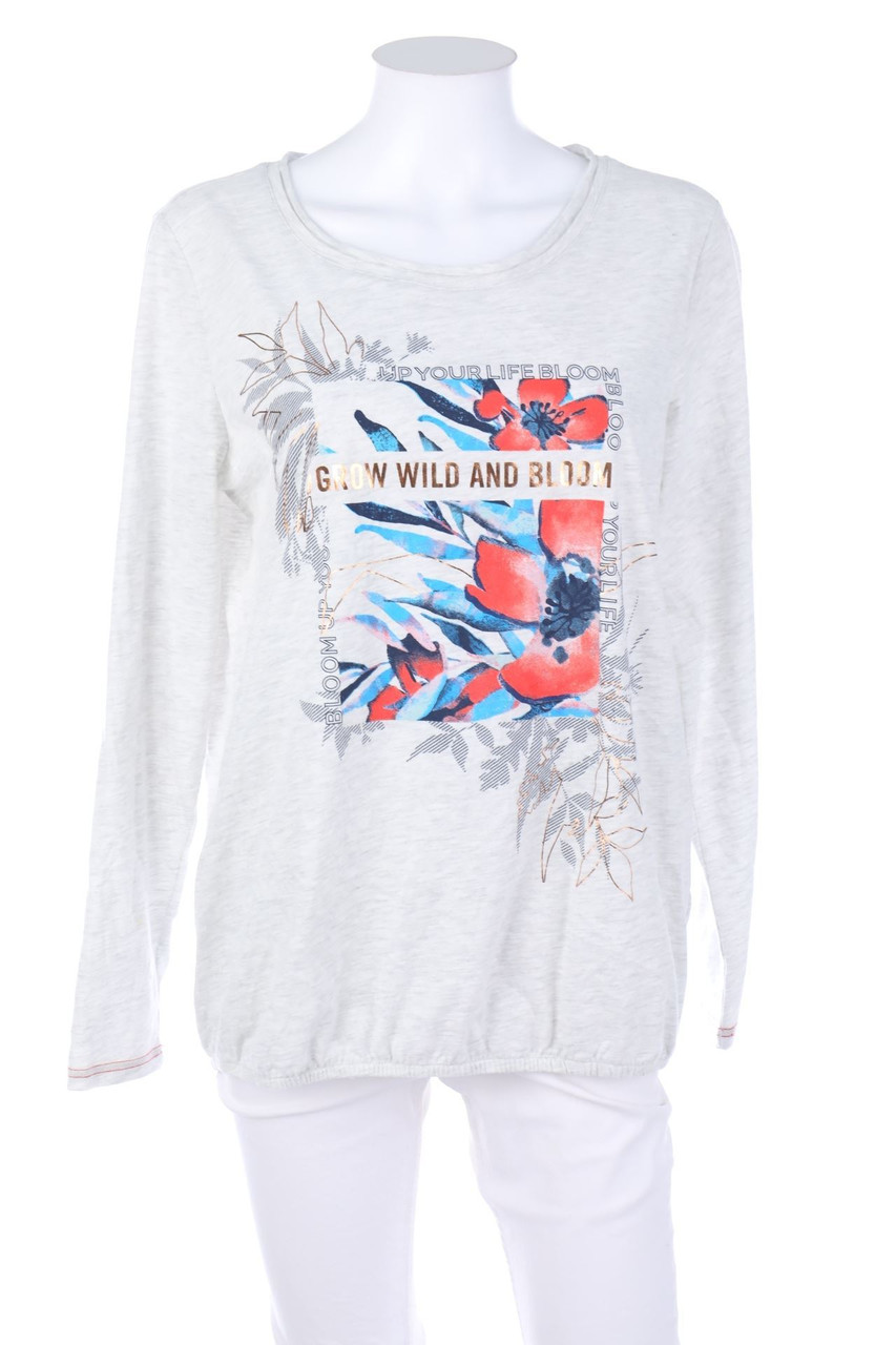 CECIL - Longsleeve-Shirt mit Blumen-Print - M