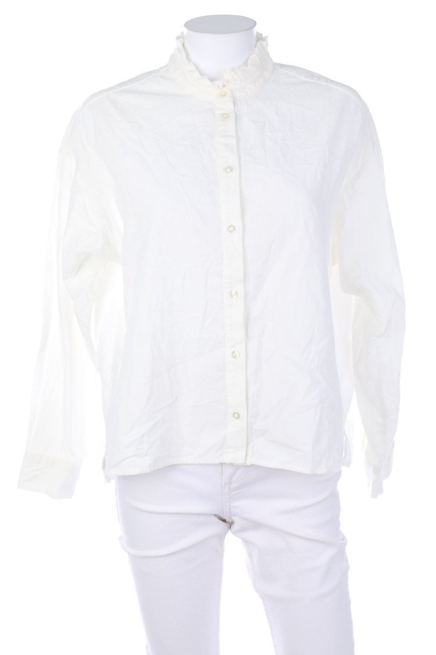 s.Oliver - Cord-Baumwoll-Bluse mit Rüschen - S