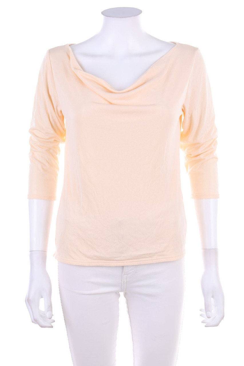 Modissa - 3/4-Arm-Shirt aus Seiden-Mischung mit Wasserfall-Ausschnitt - S