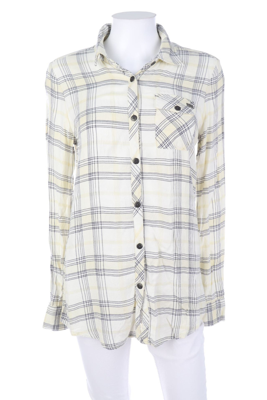 HARLEY DAVIDSON - Karo-Hemd-Bluse mit Logo-Print - XS