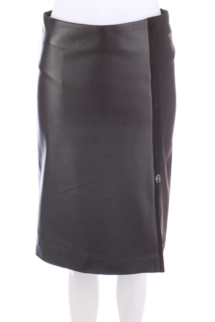 ABSOLU Paris - Lederrock mit Logo-Plakette - D 38