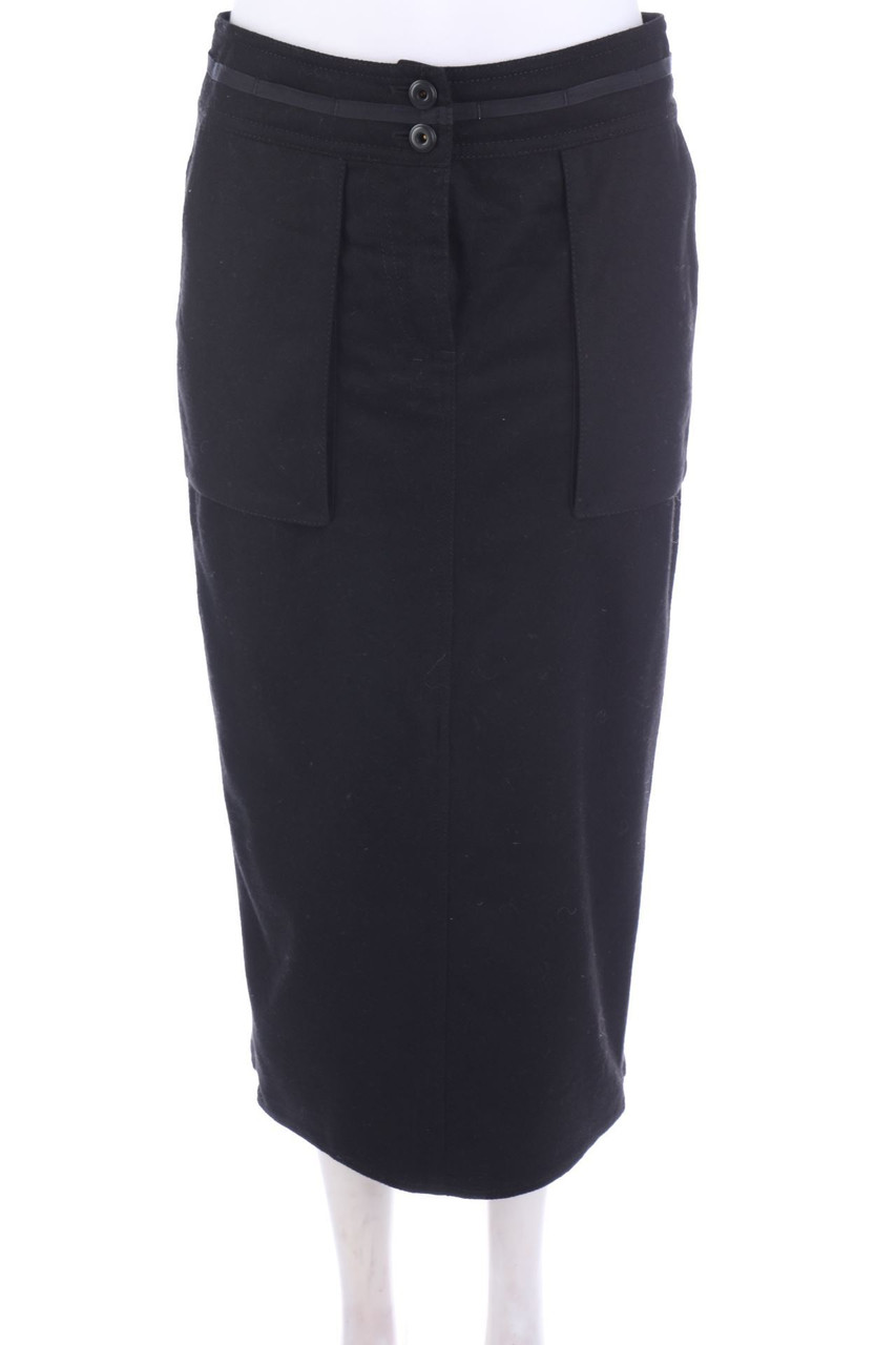 MARC CAIN - Midirock aus Schurwoll-Mix mit Reißverschluss - D 36