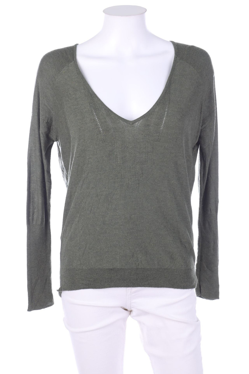 promod - Glitzer-Pullover mit tiefem Ausschnitt - D 38