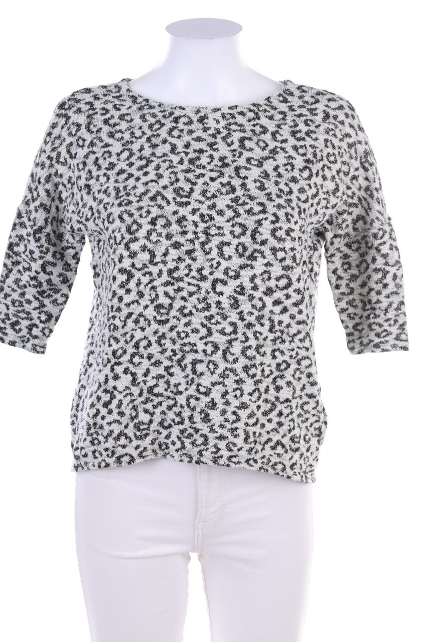 H&M DIVIDED - Strick-Pullover aus Baumwoll-Mix mit Animal-Print - XS