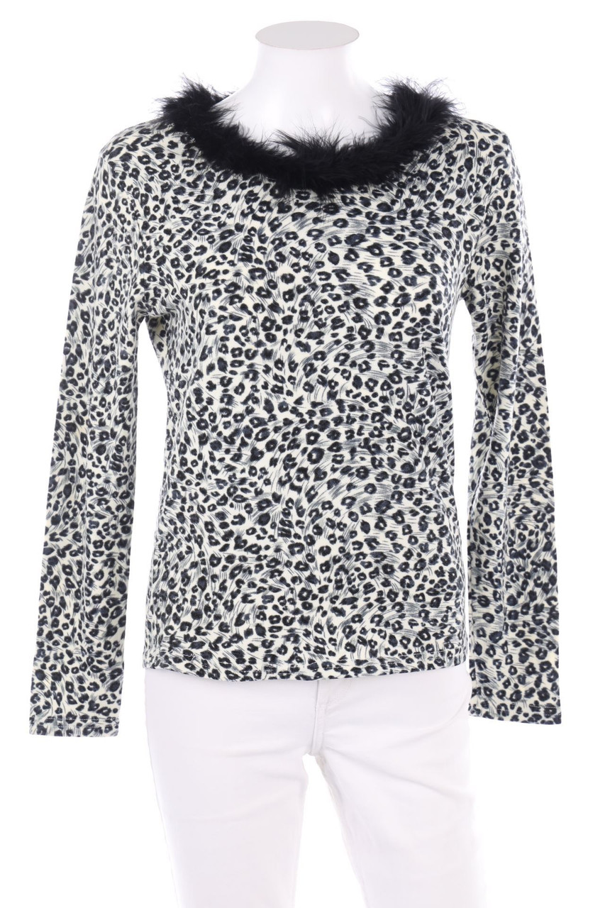 JOYX - Longsleeve-Shirt aus Woll-Mix mit Federn - M