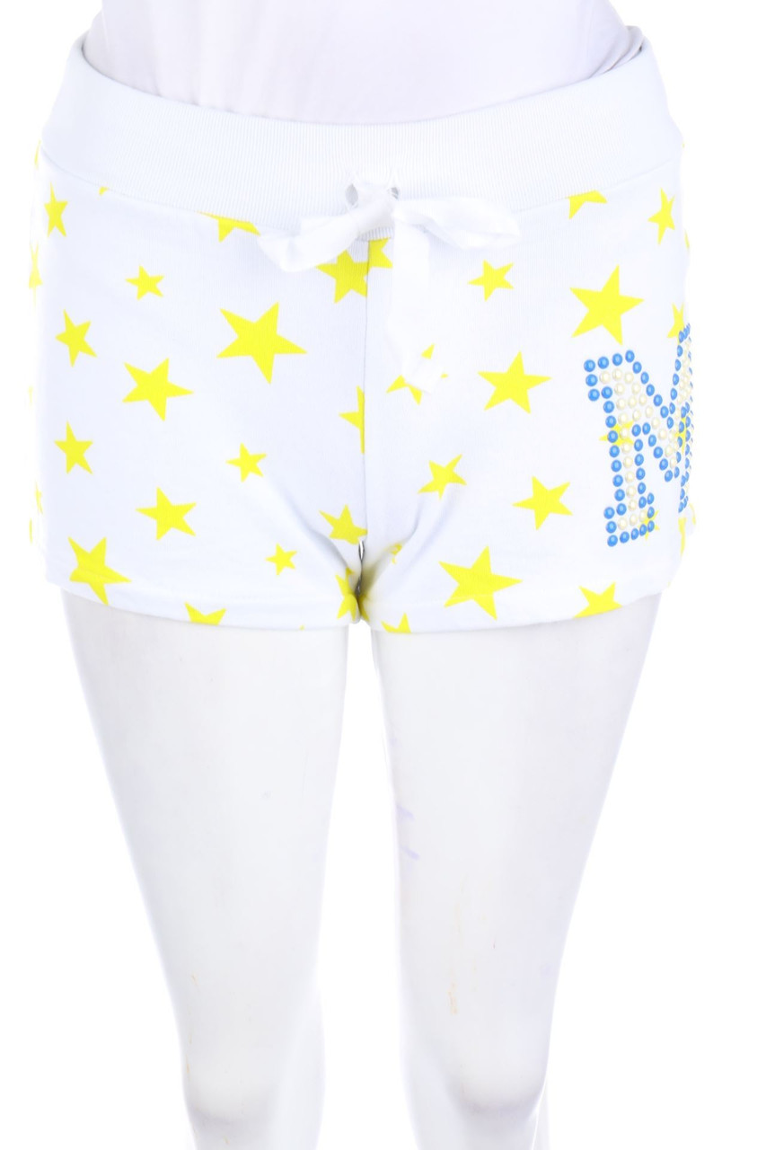 Odi et Amo - Print-Sweat-Shorts mit Applikationen - S