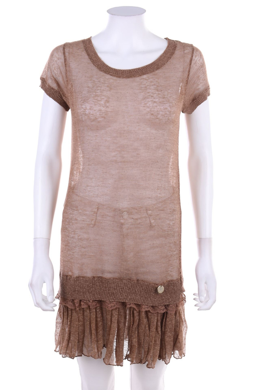 REBEL QUEEN by LIU JO - Strickkleid aus Leinen-Mix im Layer Look - D 36