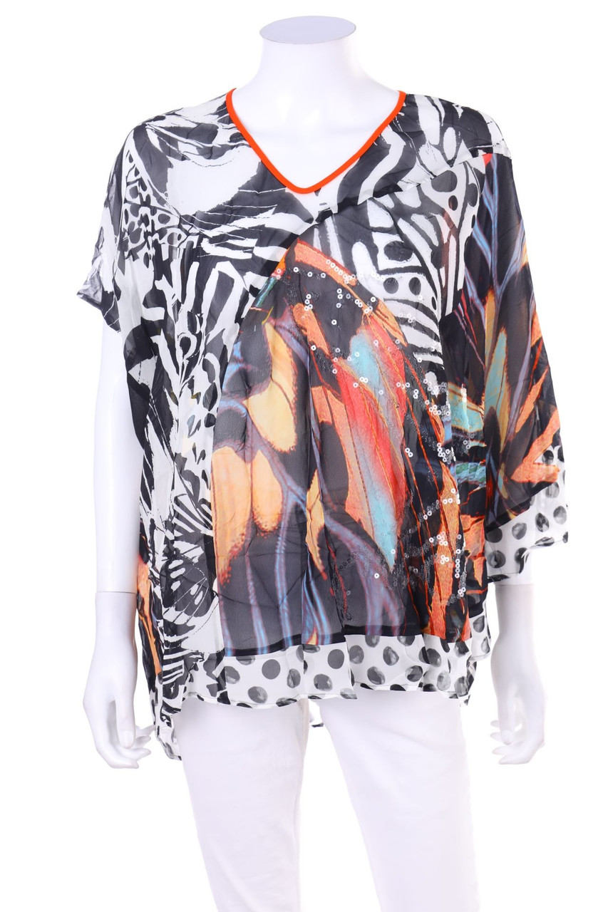 PIANURASTUDIO - Bluse mit asymmetrischem Schnitt - D 34