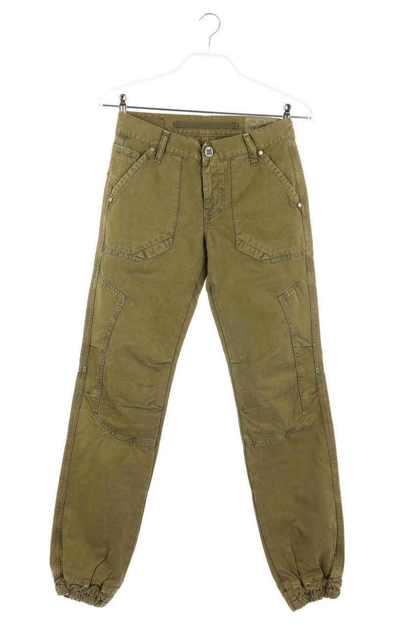 TAKE TWO - Used Look Boyfriend-Jeans mit aufgesetzten Taschen - W29