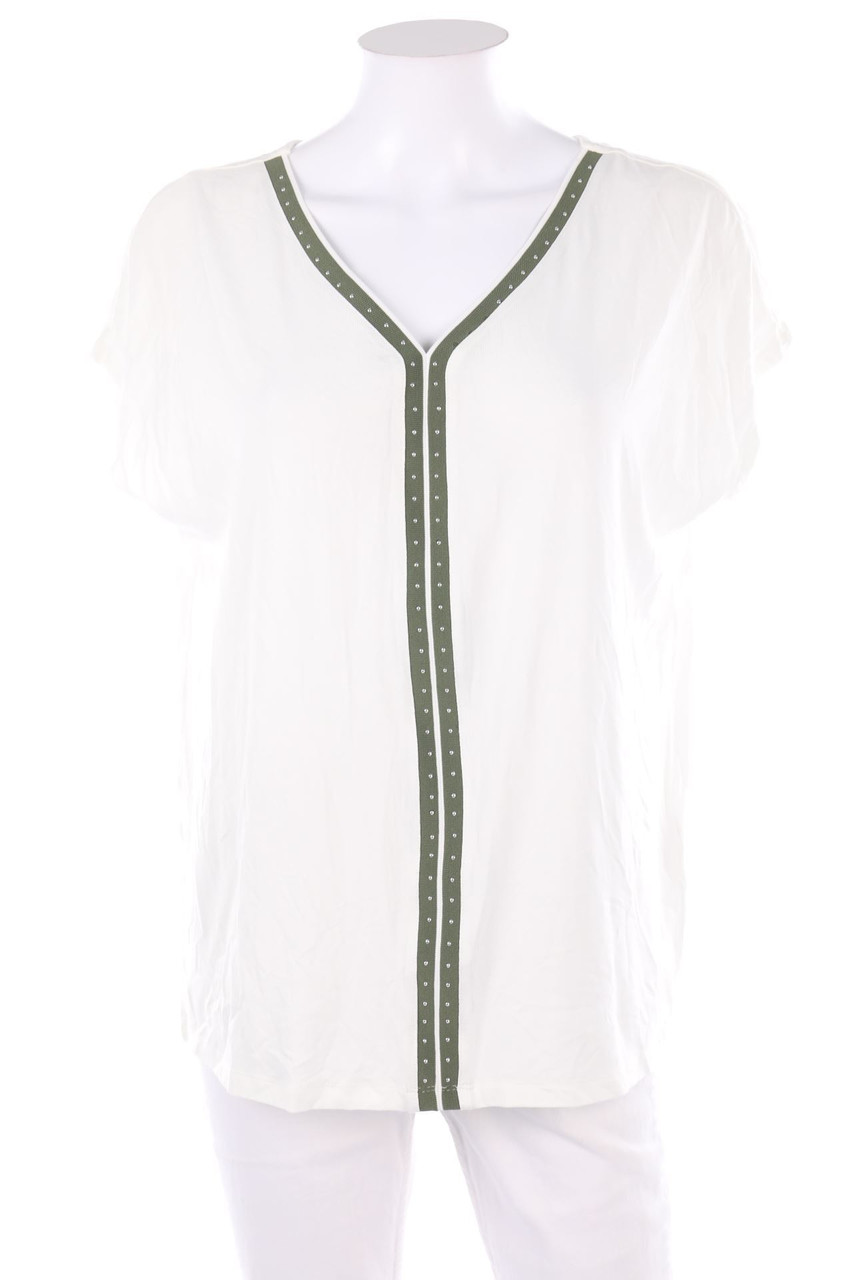 Street One - Kurzarm-Shirt mit Schmuckstein-Applikation - D 40