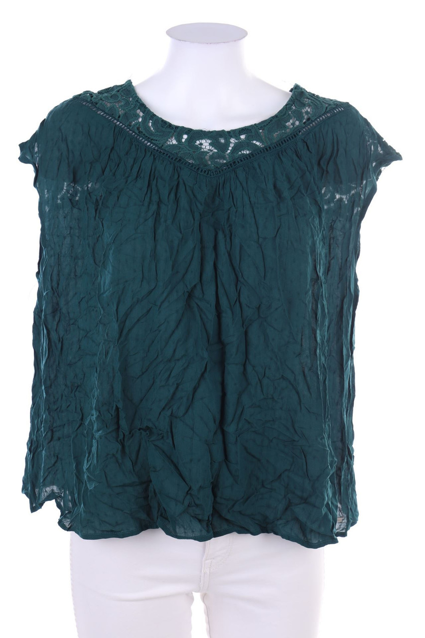 BROADWAY - Kurzarm-Bluse mit Spitze - M