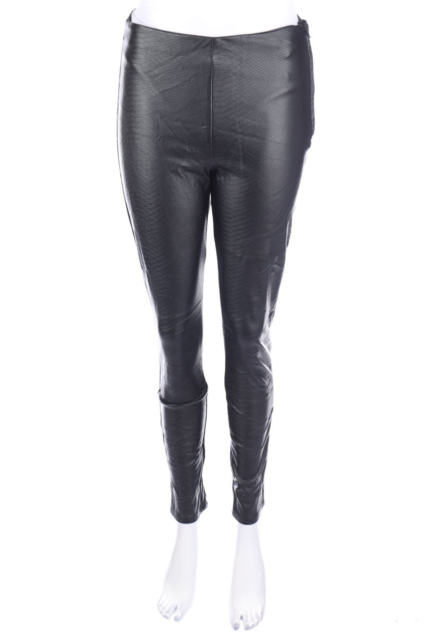 H&M DIVIDED - Kunstleder-Hose mit Reißverschluss - D 38