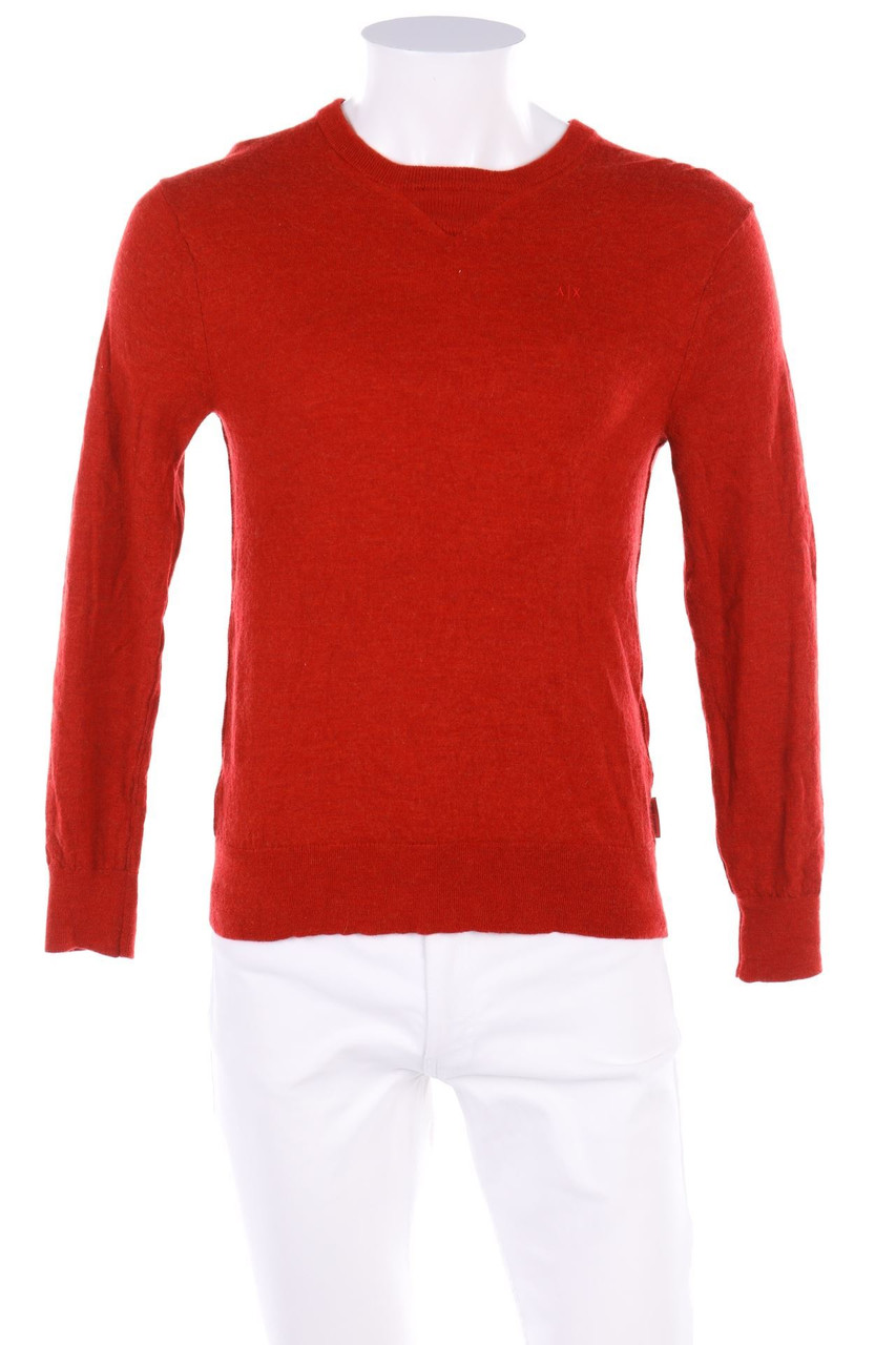 ARMANI EXCHANGE - Schurwoll-Pullover mit Logo-Stickerei - S