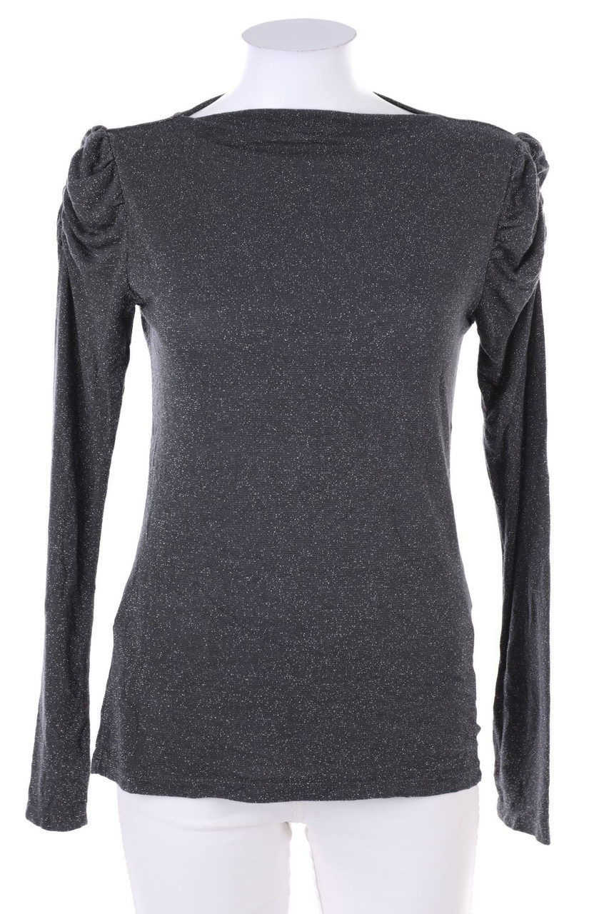 NUNA LIE - Glitzer-Strick-Pullover mit Puffärmeln - M