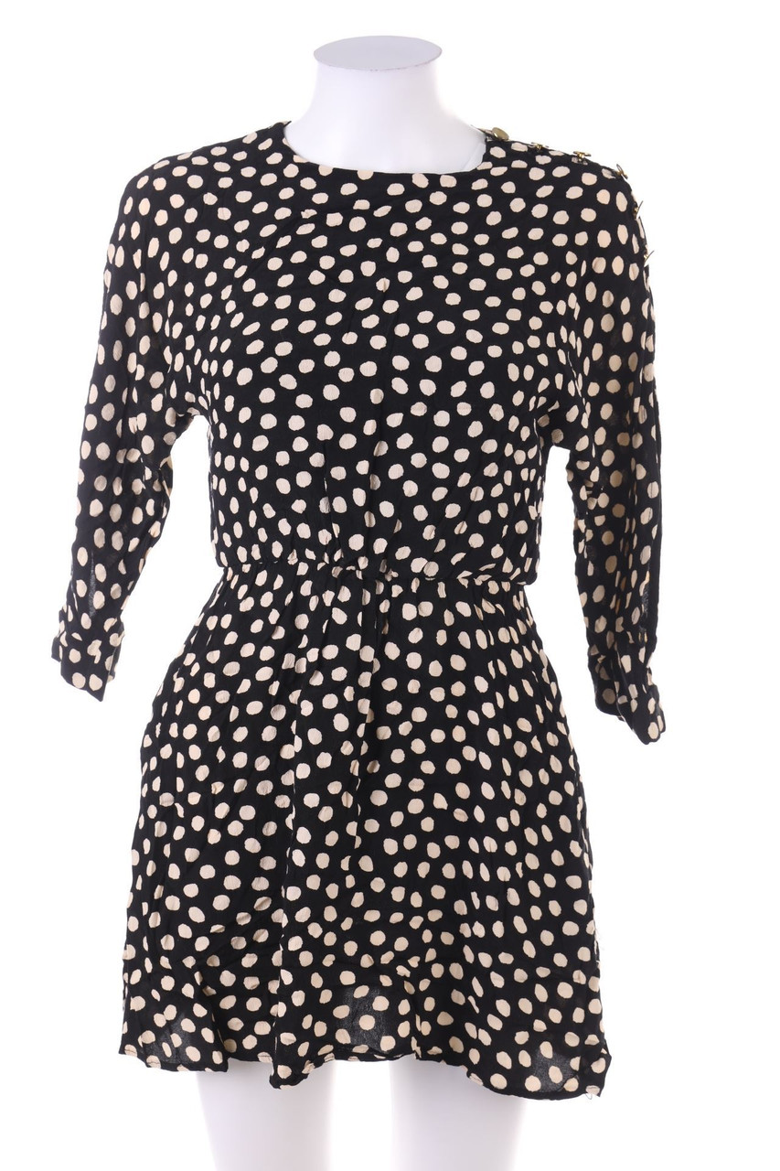 ZARA - Polka Dot-Kleid aus Viskose mit Knöpfen - XS