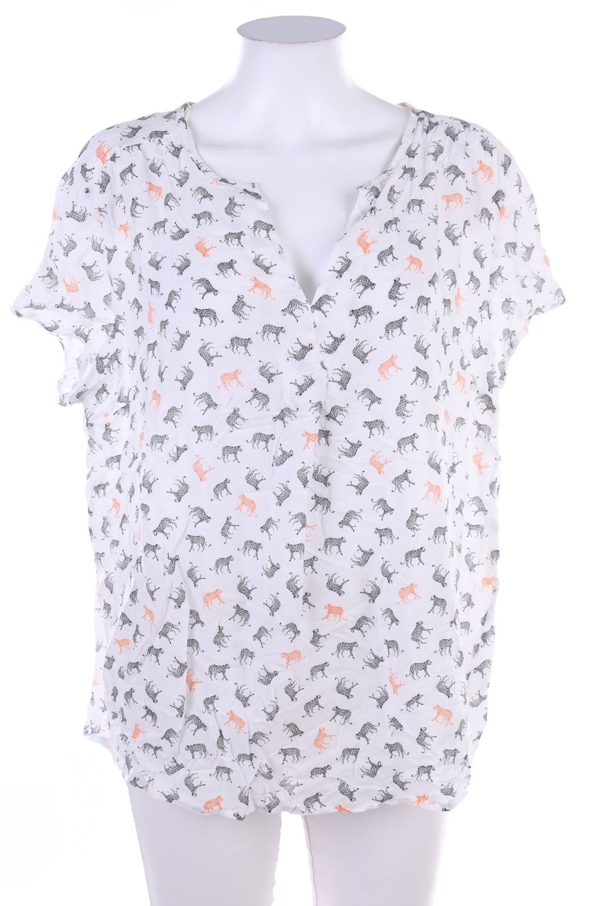 Yessica by C&A - Print-Kurzarm-Bluse mit Krempel-Ärmeln - D 46