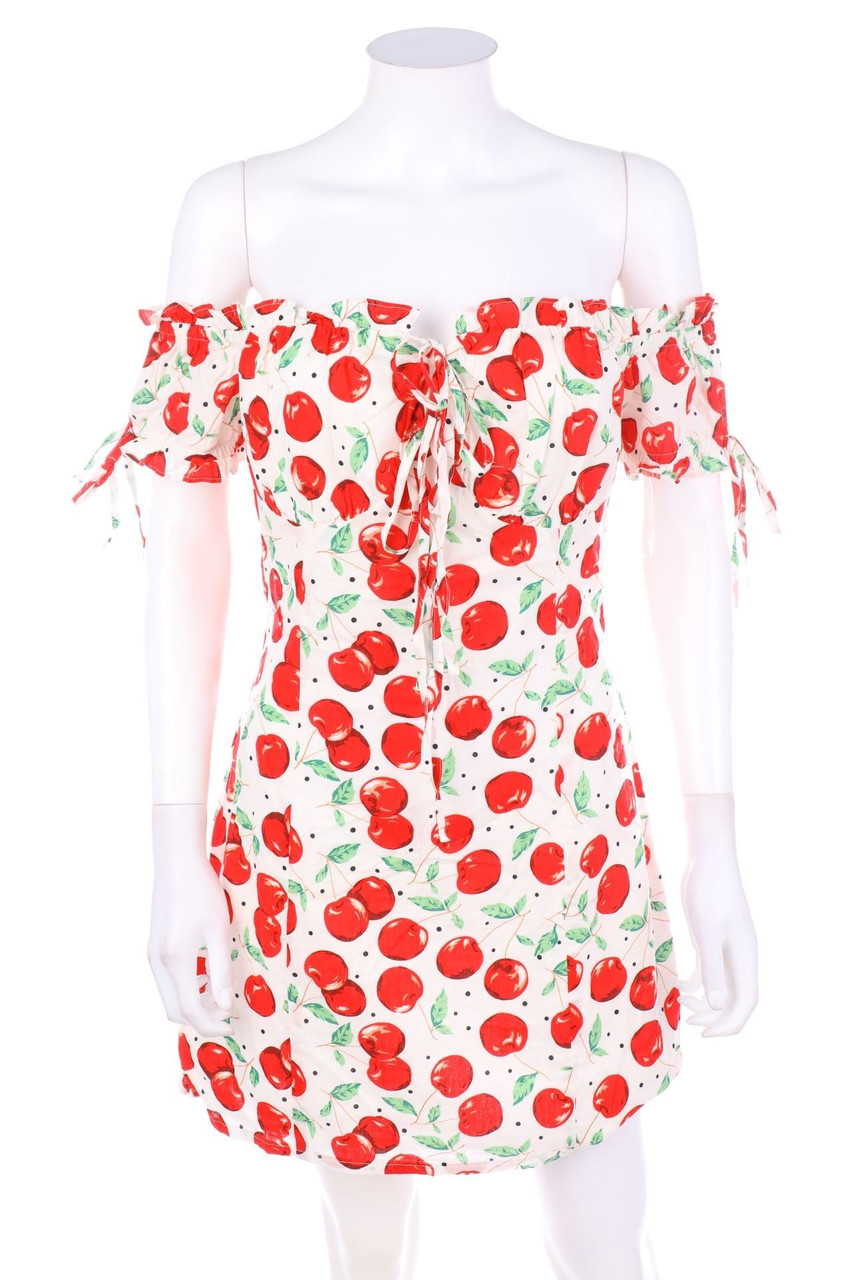 GLAMOROUS - Carmen-Kleid mit Print - D 38