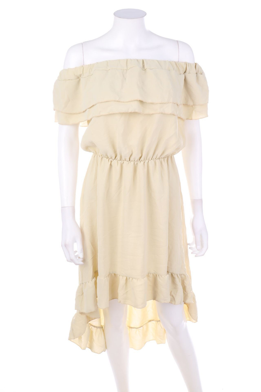 Ohne Label - Carmen-Kleid mit Volants - S