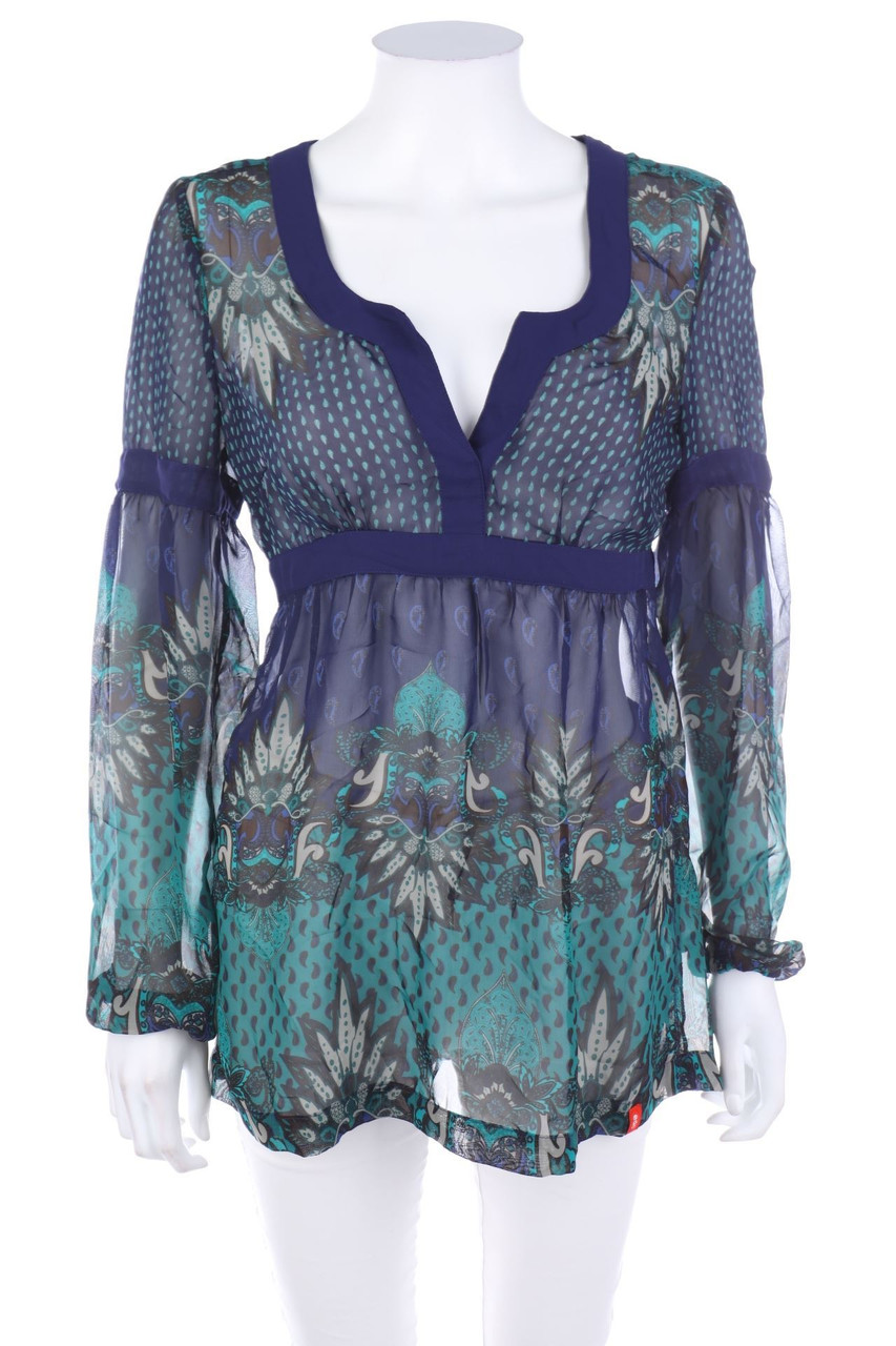 ESPRIT de corp - Volant-Bluse mit floralem Muster - S