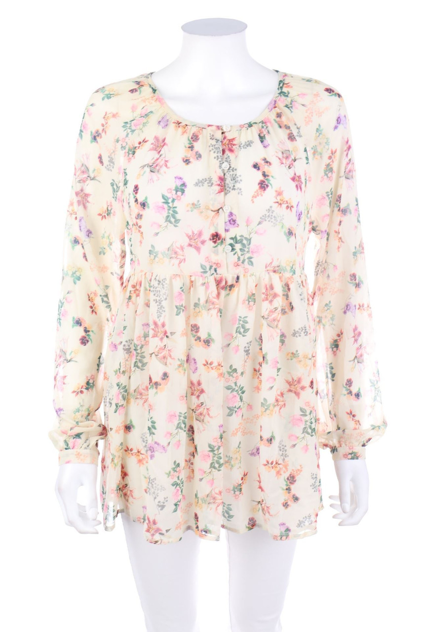 Ohne Label - Bluse mit Blumen-Print - M