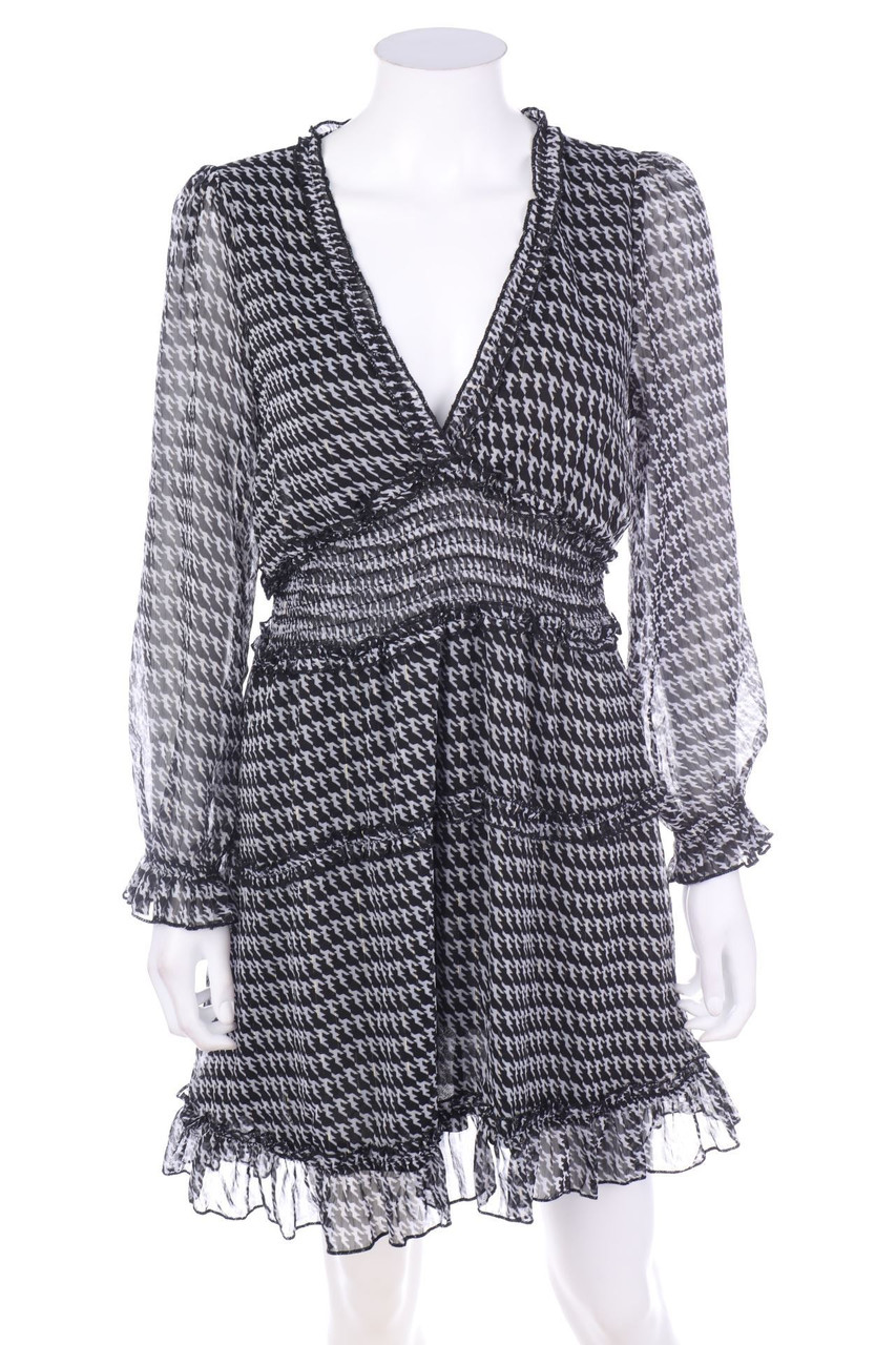 kilky Paris - Glitzer-Party-Kleid mit Hahnentritt-Muster - S