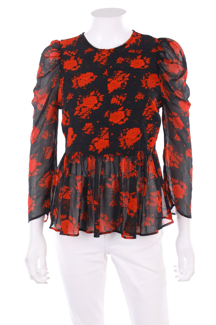 ZARA - Bluse mit Blumen-Print - S