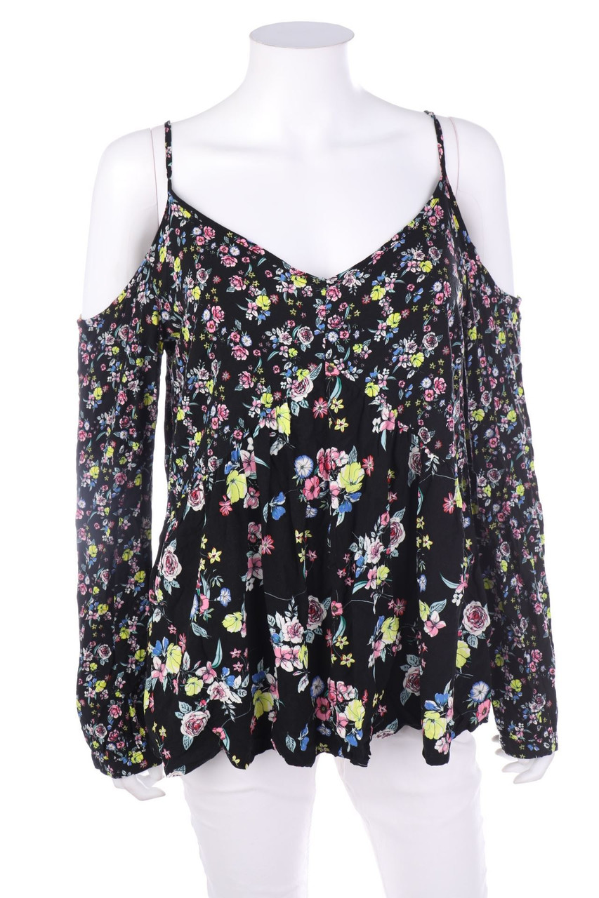 RAINBOW - Cold-Shoulder-Bluse mit Blumen-Print - D 42