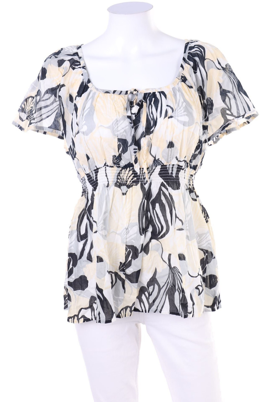 H&M - Kurzarm-Bluse mit Print - S