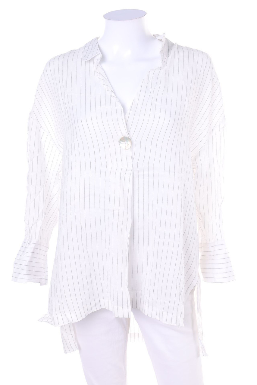 MANGO violeta - Bluse mit Nadelstreifen - M