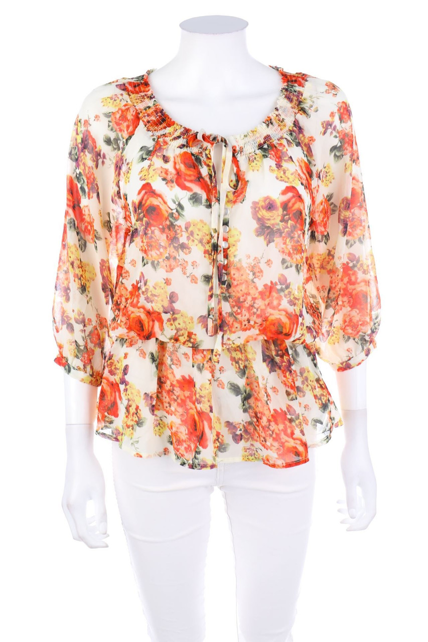 FOREVER 21 - Carmen-Bluse mit Blumen-Print - S