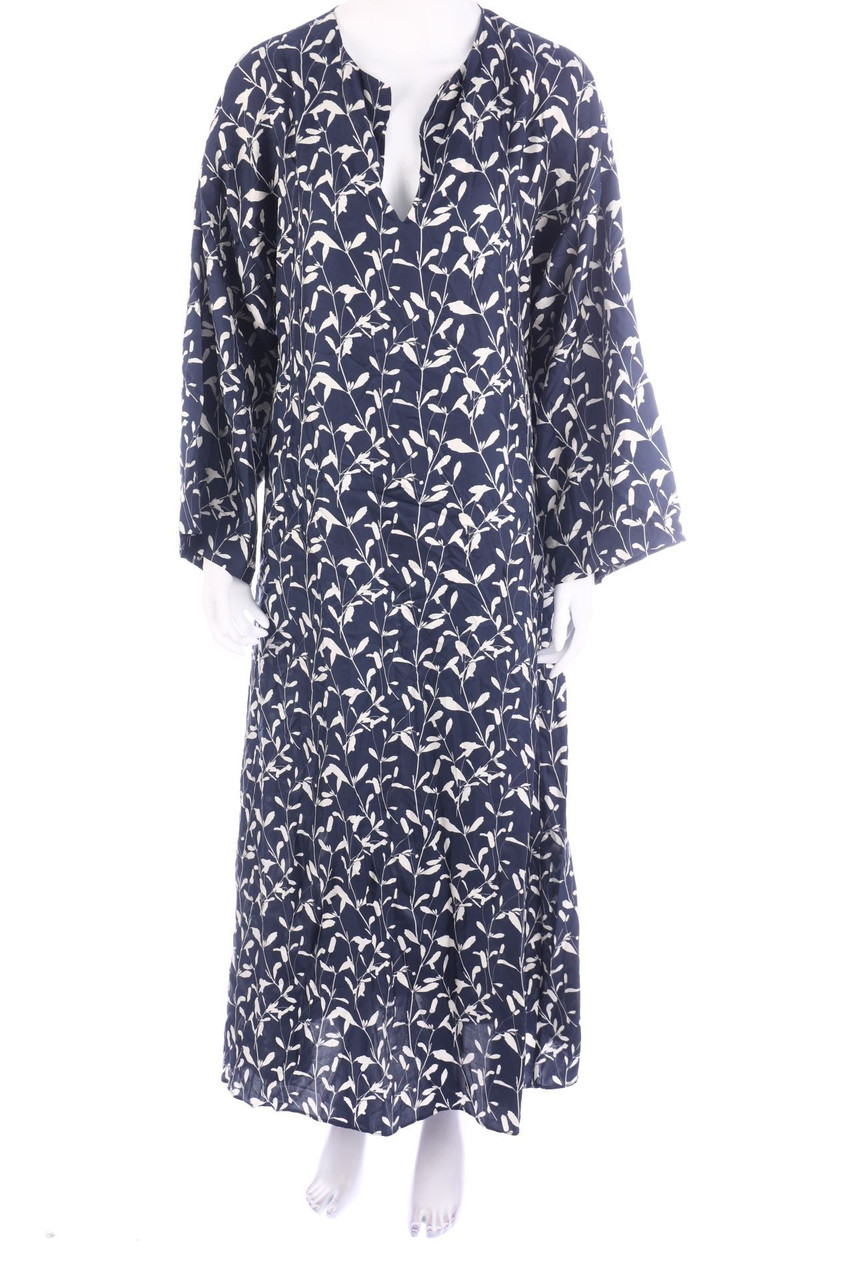 ASCENO - Maxi-Tunika-Seidenkleid mit floralem Muster - M