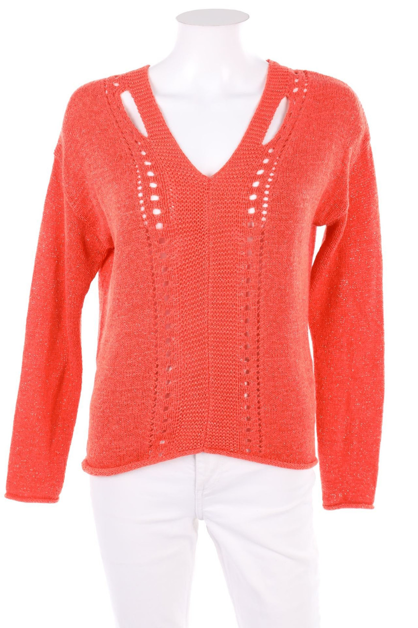 CAPTAIN TORTUE - Glitzer-Strick-Pullover mit Cut-outs - D 32