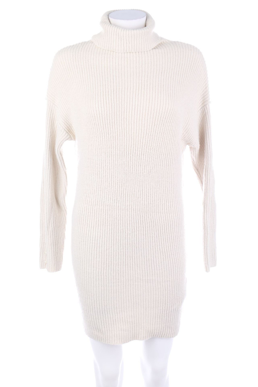 Maxi Strickkleid Strickkleid Mit Rollkragen Grau Graues