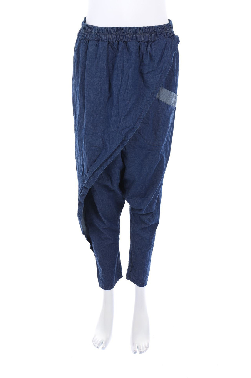 158C - Harems-Hose in Denim-Optik - L