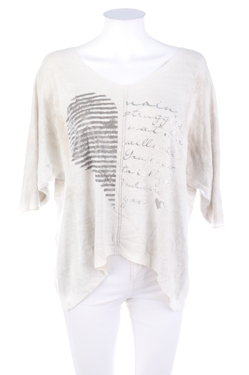 SECONDHAND - Strick-Pullover mit Print - D 38