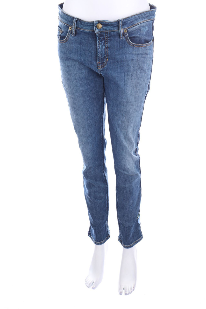 CAMBIO JEANS - Used Look Skinny-Jeans mit Galonstreifen - XL