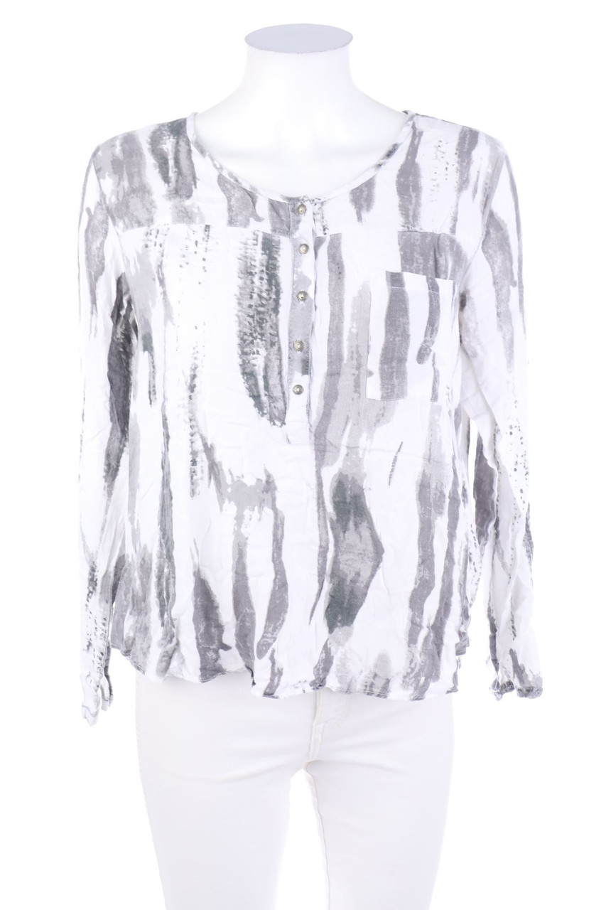 FRANSA - Bluse mit Krempel-Ärmeln - M