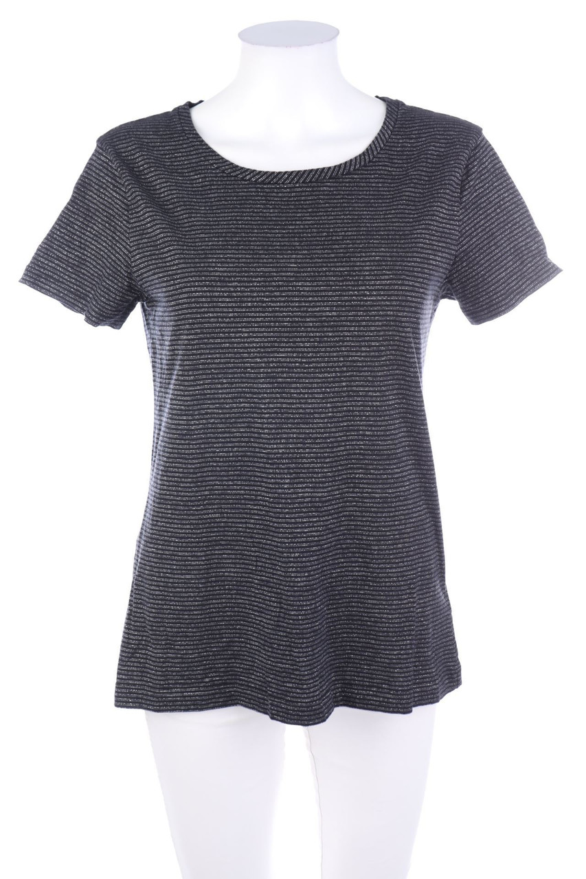 M.i.h Jeans - Glitzer-Kurzarm-Shirt mit Streifen - S