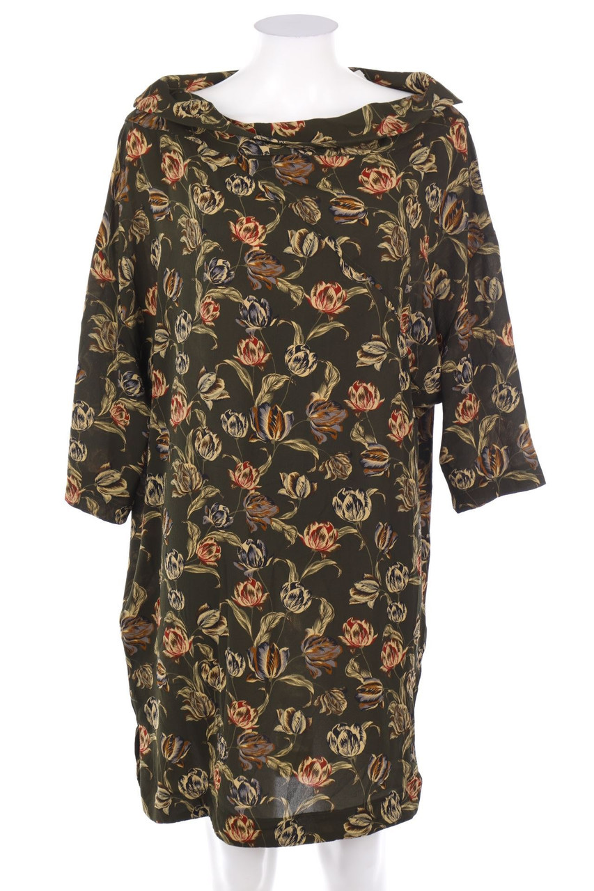 BACKGROUND - Kleid aus Crêpe mit Blumen-Print - S