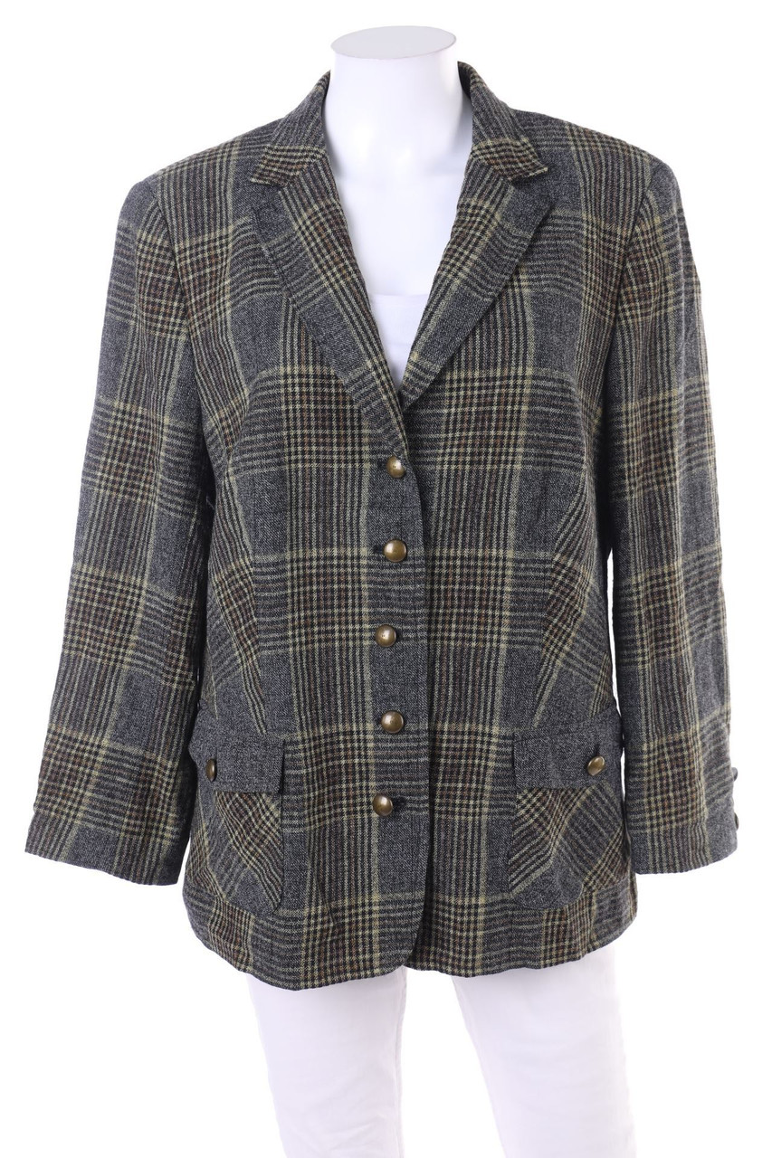 EUGEN KLEIN - Karo-Blazer aus Schurwoll-Mix - D 46