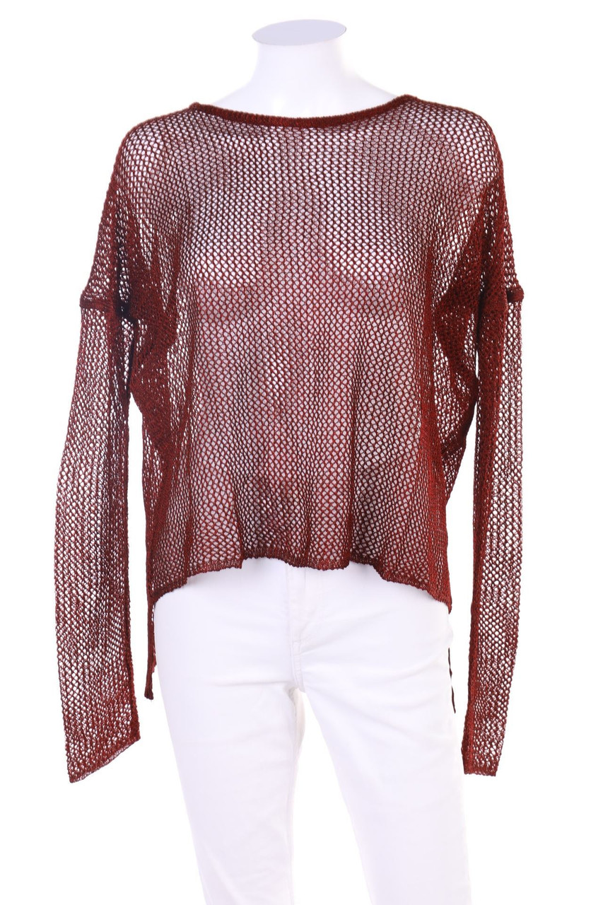 SOON - Vokuhila-Oversize-Strick-Pullover - L