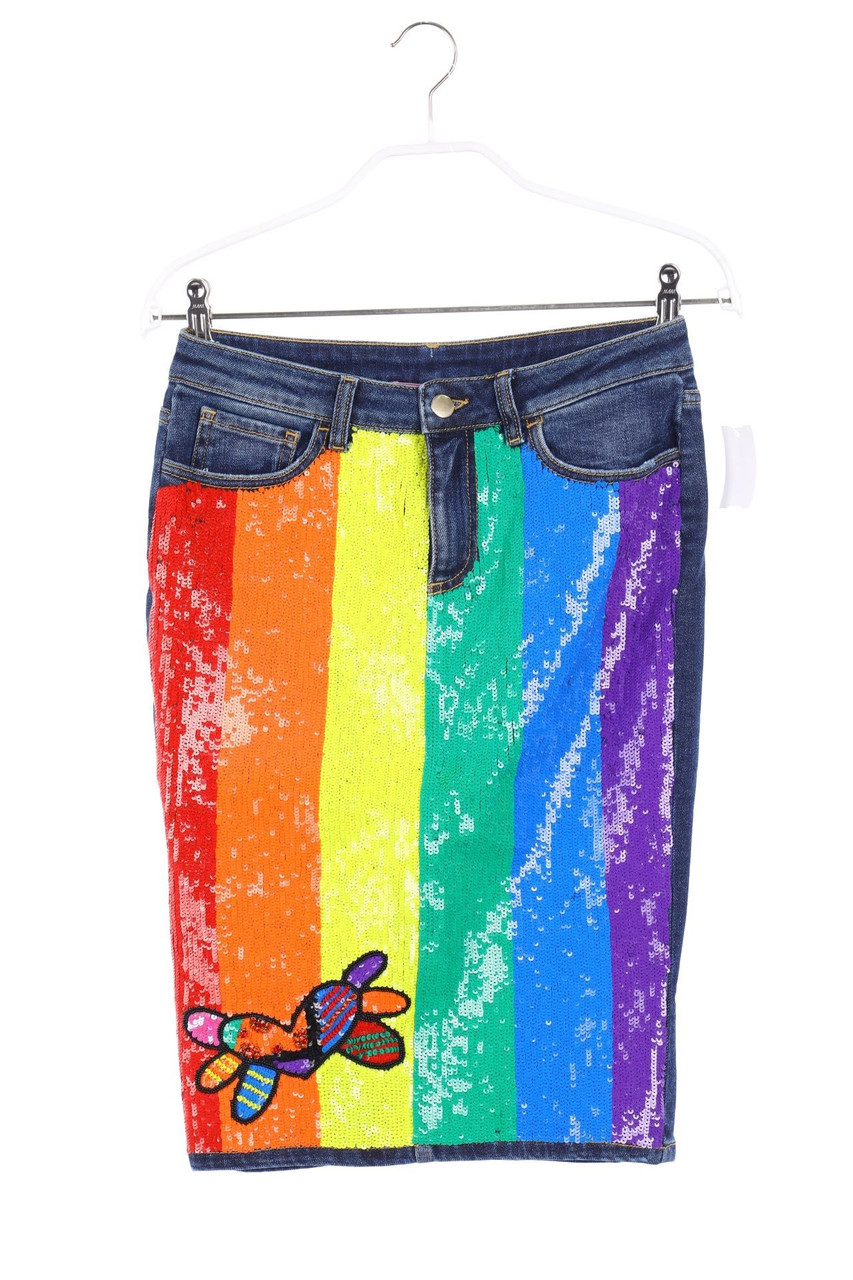 SECONDHAND - Jeansrock mit Pailletten - D 34