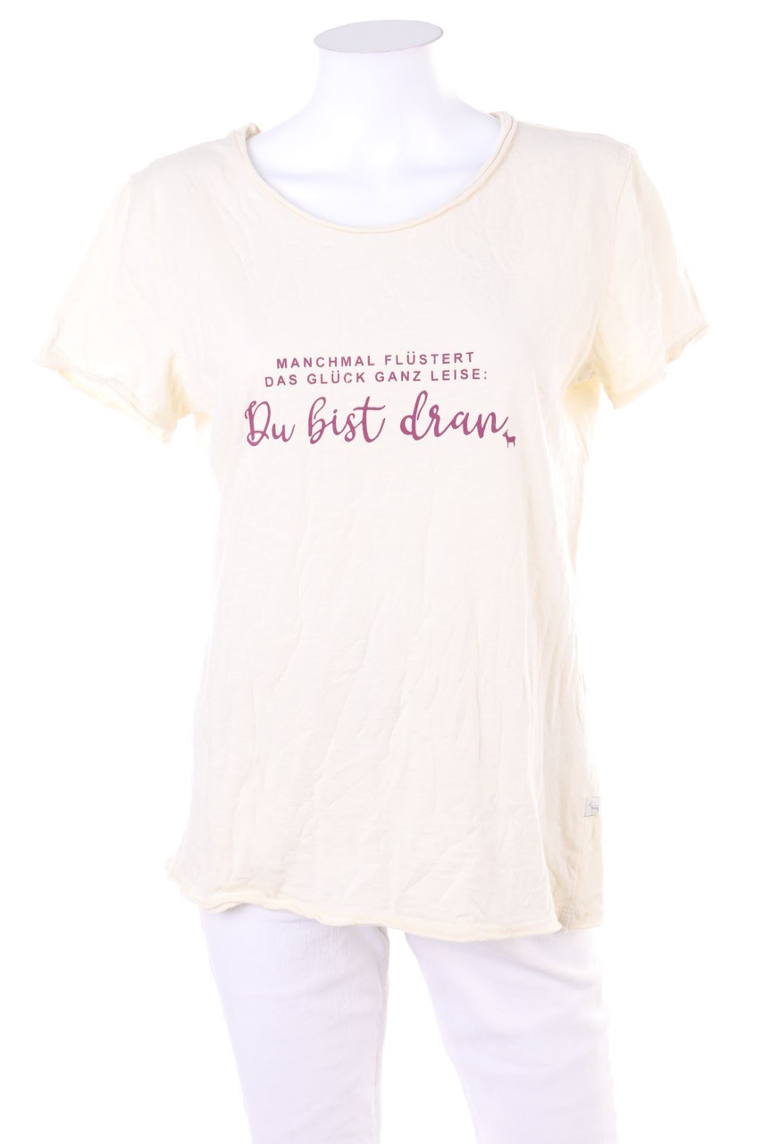 HEIMATLIEBE - Kurzarm-Shirt mit Statement-Print - L
