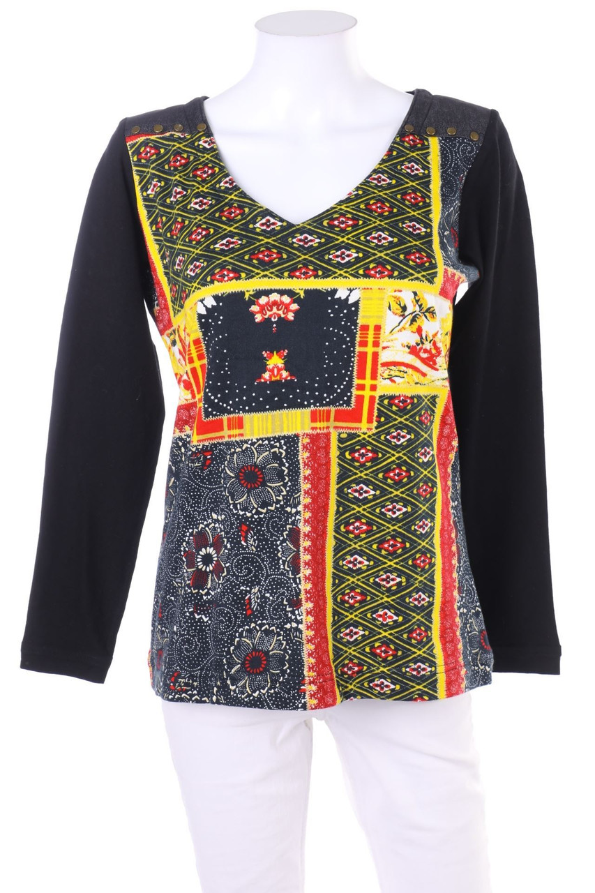 Ohne Label - Longsleeve-Shirt mit Blumen-Print - D 40