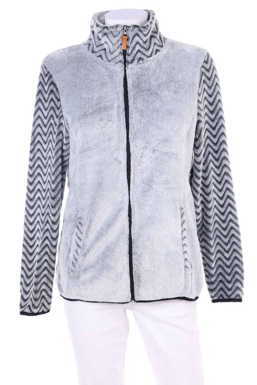 JUSTCHIQUE - Fleece-Jacke mit Zickzack-Muster - M