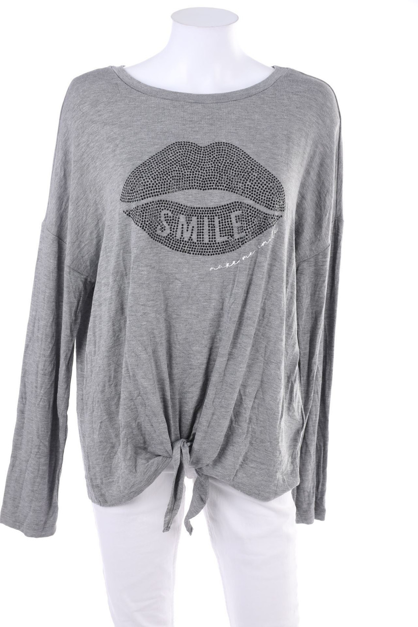 Street One - Longsleeve-Shirt mit Strass-Steinen - D 42