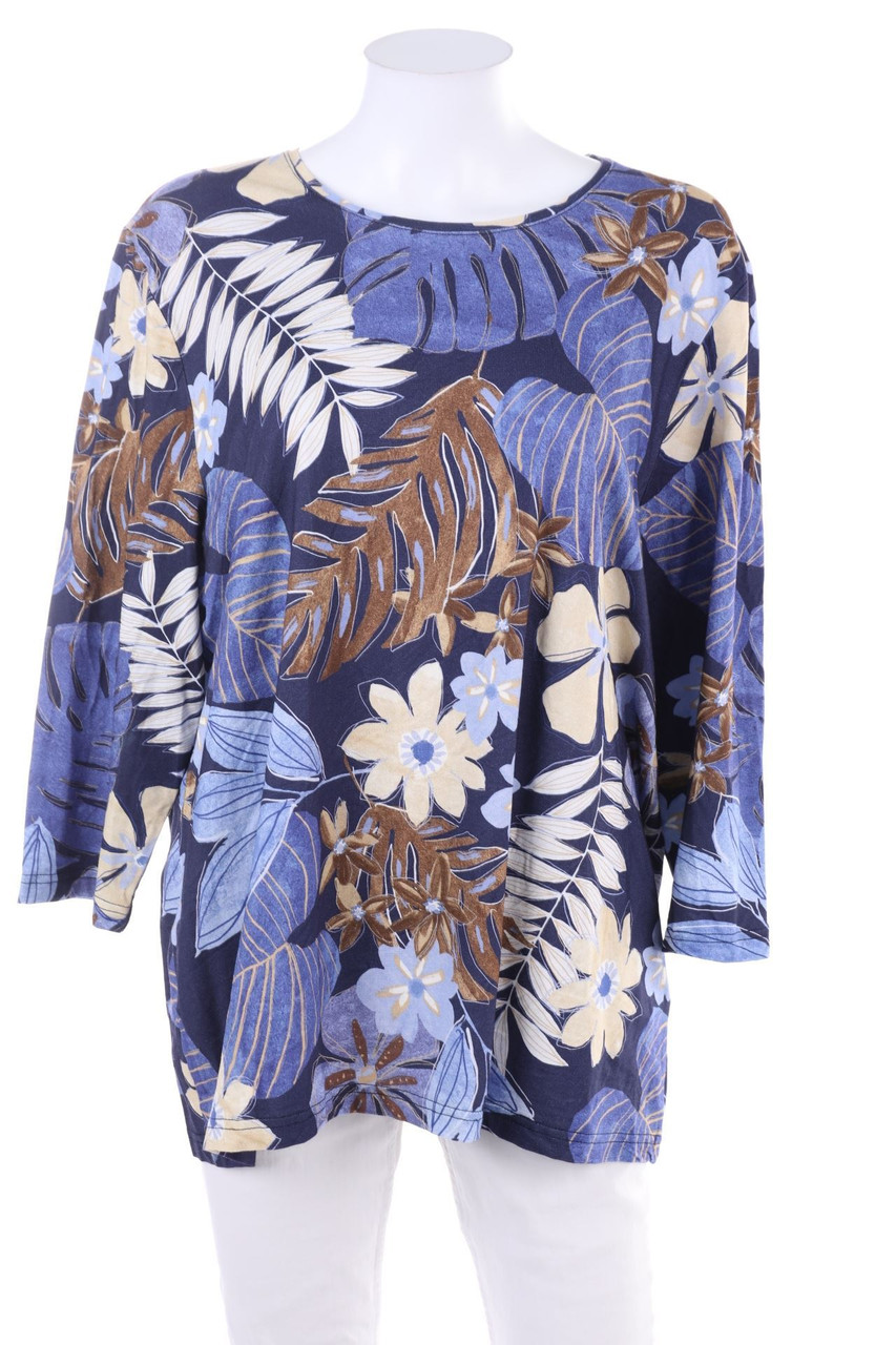 CLARINA COLLECTION - 3/4-Arm-Shirt mit Blumen-Print - D 48