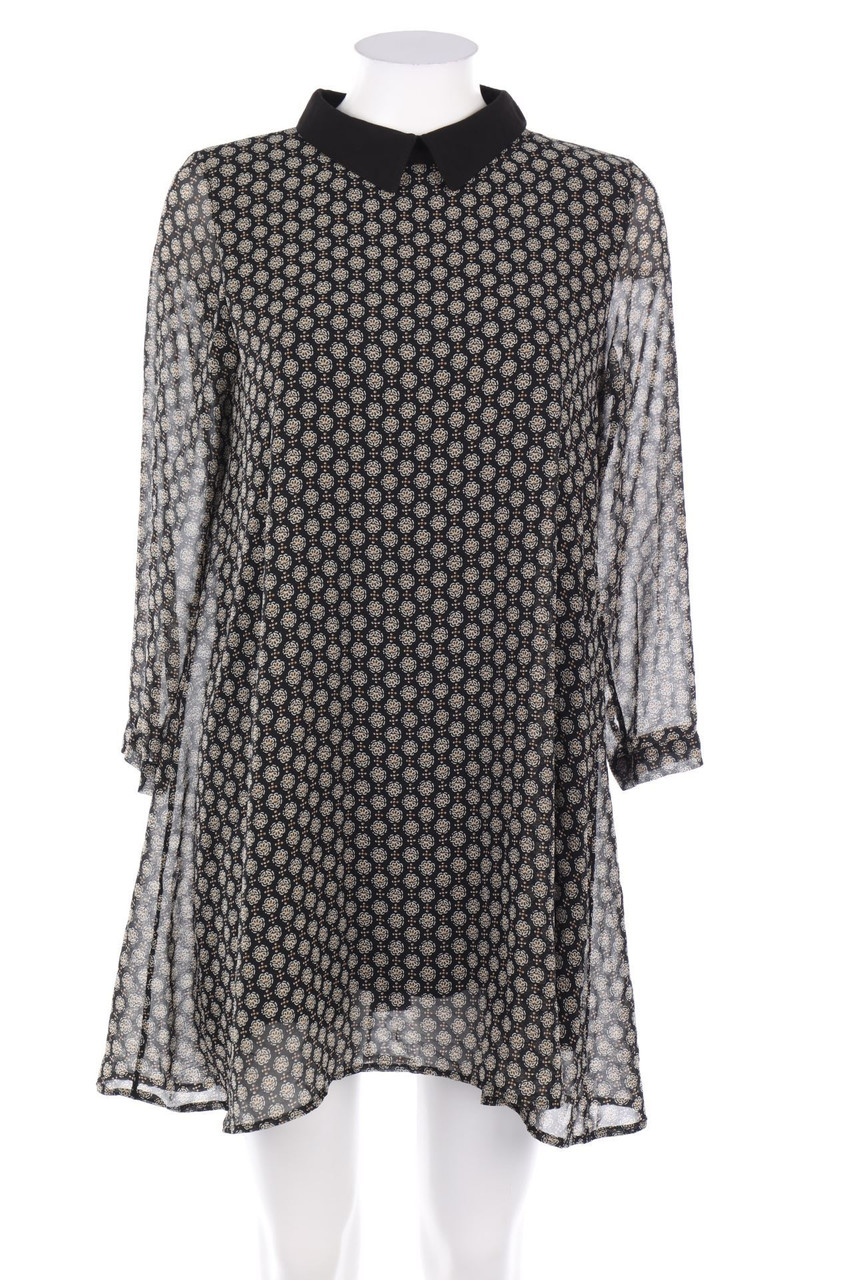 Ohne Label - Print-Kleid mit Bubi-Kragen - M