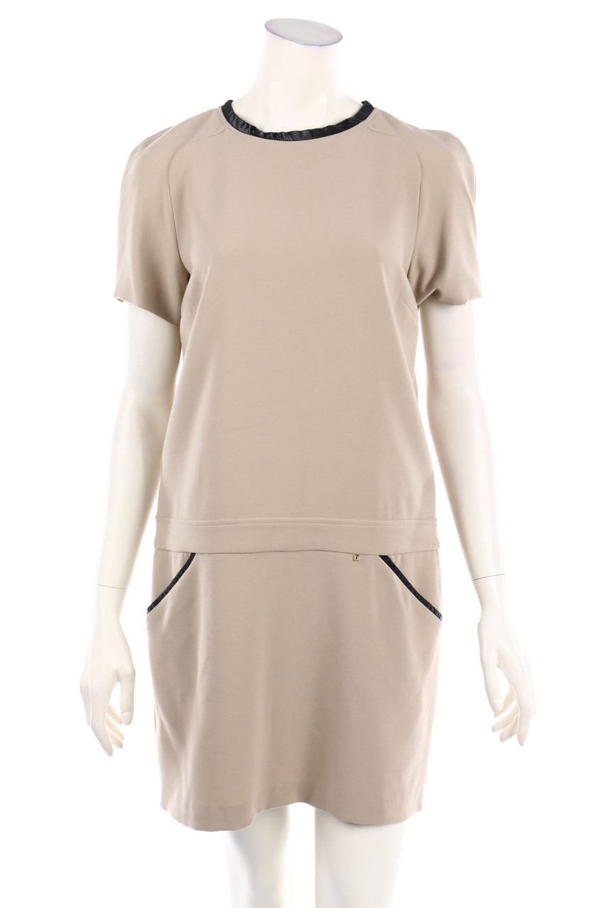 TOY G - Shift-Kleid mit Kunstleder-Details - D 38